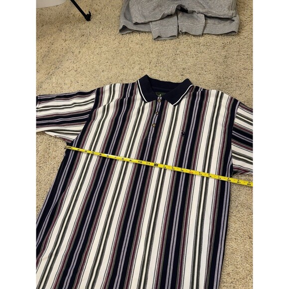Vintage 90s Knights of the Round Table Striped Polo Shirt Mens Size Large - Picture 4 of 6